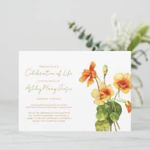 Invitación Sencilla Celebración de la Vida Funeral de Nasturt