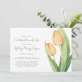 Invitación Sencilla Celebración de la Vida Funeral de Tulipán