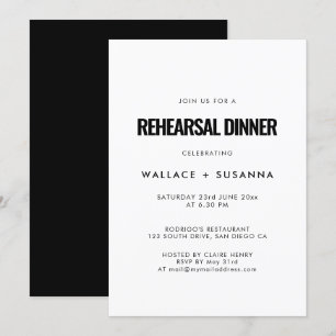 Invitación Sencilla cena de boda minimalista
