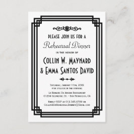 Invitación Sencilla cena de ensayo en blanco y negro