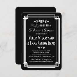 Invitación Sencilla cena de ensayo en blanco y negro