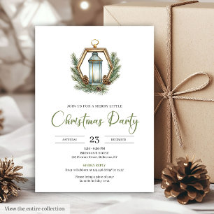 Invitación Sencilla Cena de Navidad Rústica con Colores Neutr