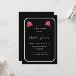 Invitación Sencilla Ducha Bridal Elegante Blanco y Negro