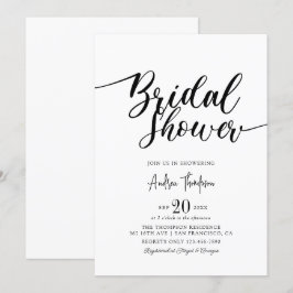Invitación Sencilla ducha de novia con guión elegante