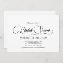 Sencilla ducha de novia con guión elegante