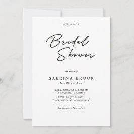 Invitación Sencilla ducha de novia con guión Minimalista
