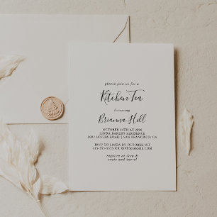Invitación Sencilla ducha de novia con té de cocina Minimalis