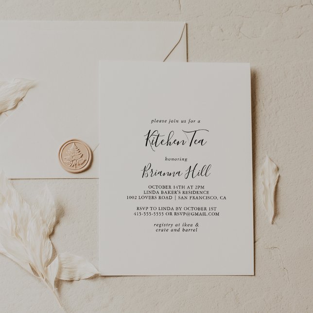 Invitación Sencilla ducha de novia con té de cocina Minimalis (Subido por el creador)