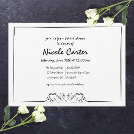 Invitación Sencilla ducha de novia de cisnes sin tiempo