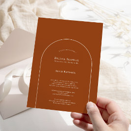 Invitación Sencilla ducha de novia de terracota de Boho Arch