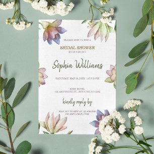 Invitación Sencilla ducha de novia floral clásica