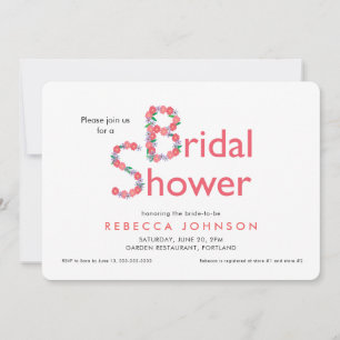 Invitación Sencilla Ducha de Novia Floral Moderna