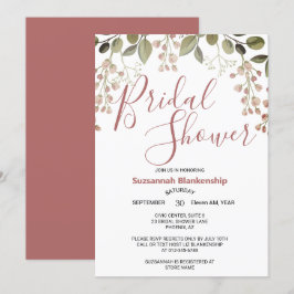 Invitación Sencilla ducha de novia floral superior borde