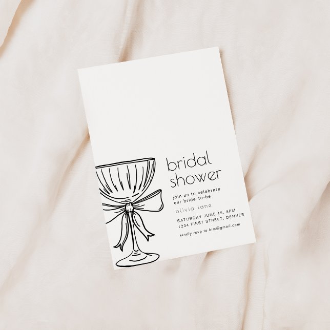 Invitación Sencilla ducha de novia invitada con gafas de cham (Subido por el creador)