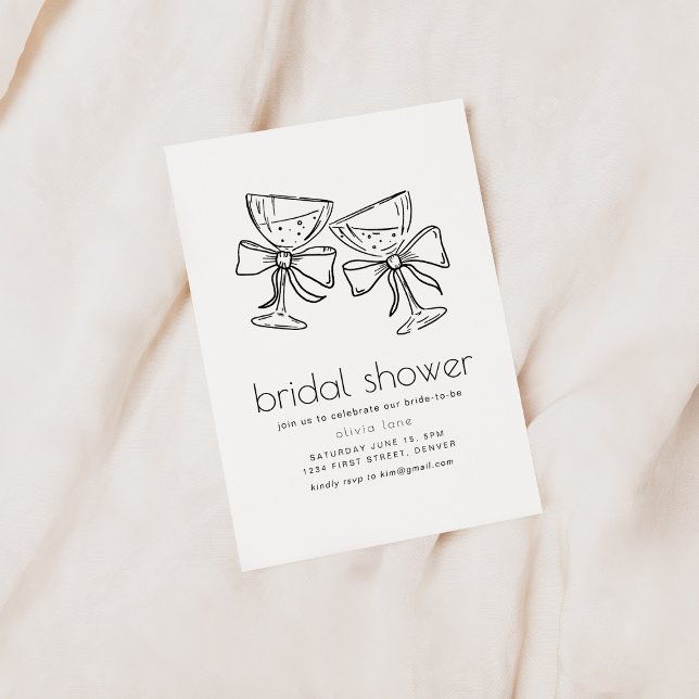 Invitación Sencilla ducha de novia invitada con gafas de cham (Subido por el creador)