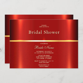 Invitación Sencilla ducha de novia roja