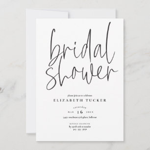Invitación Sencilla ducha de novias en blanco y negro