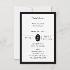 Invitación Sencilla Ducha De Novias En Blanco Y Negro