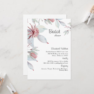 Invitación Sencilla ducha tropical floral de novia