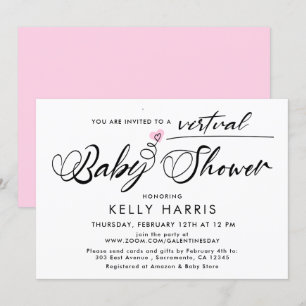Invitación Sencilla ducha virtual para bebés