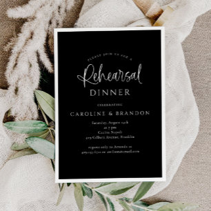 Invitación Sencilla elegancia de caligrafía guión ensayo cena