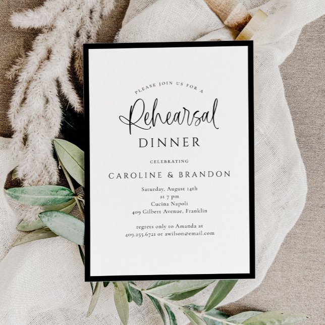 Invitación Sencilla elegancia de caligrafía guión ensayo cena (Subido por el creador)