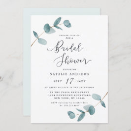 Invitación Sencilla Elegancia Eucalyptus Frame Bridal Shower