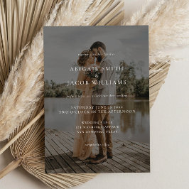 Invitación Sencilla Elegancia Moderna Foto Boda