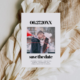 Invitación Sencilla elegancia y moda Guardar la foto de fecha