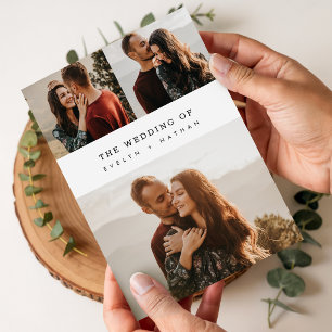 Invitación Sencilla Elegante Boda de Colaje de Fotos