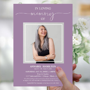 Invitación Sencilla Elegante En Memoria Foto Funeral