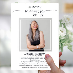 Invitación Sencilla Elegante En Memoria Funeral Foto 