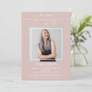 Invitación Sencilla Elegante Foto de Funeral En Memoria Amoro