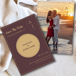 Invitación Sencilla Elegante Foto De Oro Prurple Guardar La F