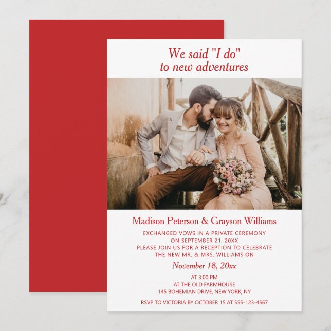 Invitación Sencilla Elegante Foto Moderna Nos Dijimos Sí Casa (Anverso / Reverso)