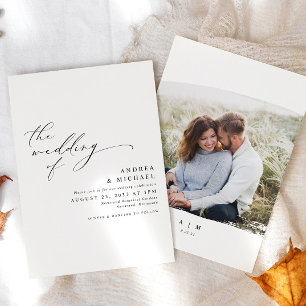 Invitación Sencilla Elegante Moderna Boda De Fotos