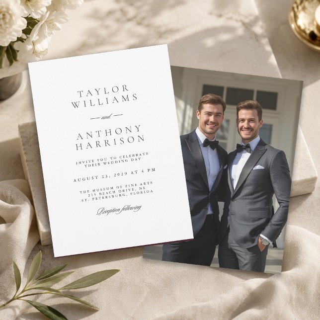 Invitación Sencilla Elegante Moderna Foto Boda (Subido por el creador)