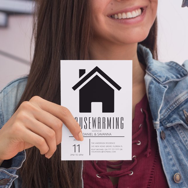 Invitación sencilla en negro y blanco para fiesta  (Subido por el creador)