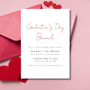 Invitación Sencilla escritura moderna Galentines Day Brunch F