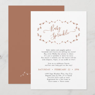 Invitación Sencilla Espoleta Botánica Terra Cotta Bebé