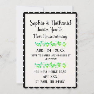 Invitación Sencilla Fiesta de Celebración de Nueva Casa Flora
