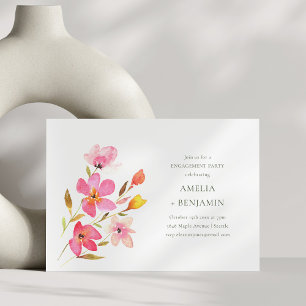 Invitación Sencilla Fiesta de Compromiso Floral de Acuarela R