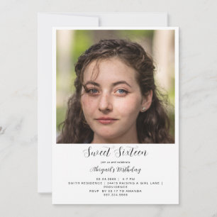 Invitación Sencilla Fiesta de Cumpleaños Dulces Dieciséis Cum