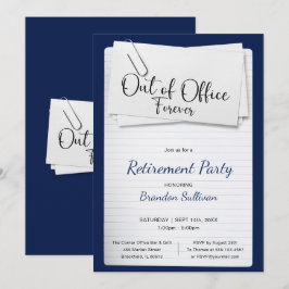 Invitación Sencilla Fiesta de Jubilación Fuera de la Oficina 
