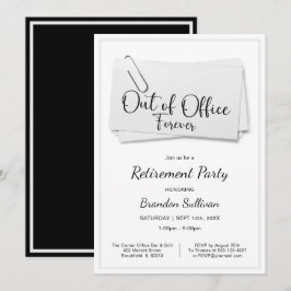 Invitación Sencilla Fiesta de Jubilación Fuera de la Oficina 