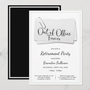 Invitación Sencilla Fiesta de Jubilación Fuera de la Oficina