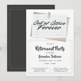 Invitación Sencilla Fiesta de Jubilación Fuera de la Oficina 