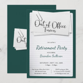 Invitación Sencilla Fiesta de Jubilación Fuera de la Oficina 