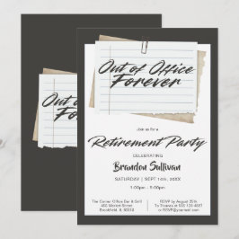 Invitación Sencilla Fiesta de Jubilación Fuera de la Oficina 