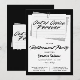 Invitación Sencilla Fiesta de Jubilación Fuera de la Oficina 